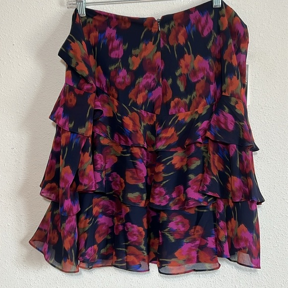LAUREN RALPH LAUREN Plus Size 18 Floral Crinkle Georgette Tiered Skirt - Picture 6 of 16